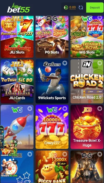 bet55 game dashboard image