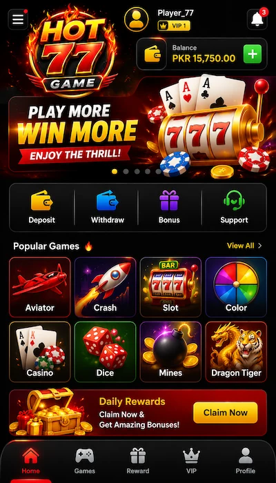 hot77 game dishboard image
